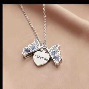 I Love You Openable Butterfly Necklace